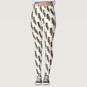 Tecknad av hökspetshuvud papegoja leggings