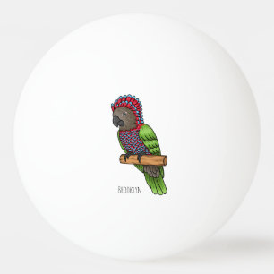 Tecknad av hökspetshuvud papegoja pingisboll