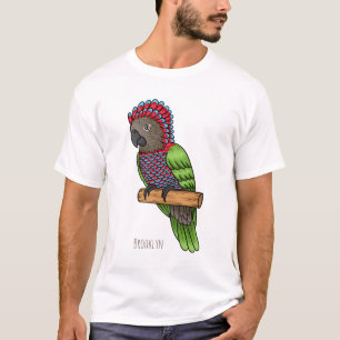 Tecknad av hökspetshuvud papegoja t shirt