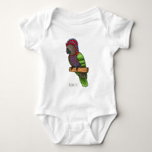 Tecknad av hökspetshuvud papegoja t shirt