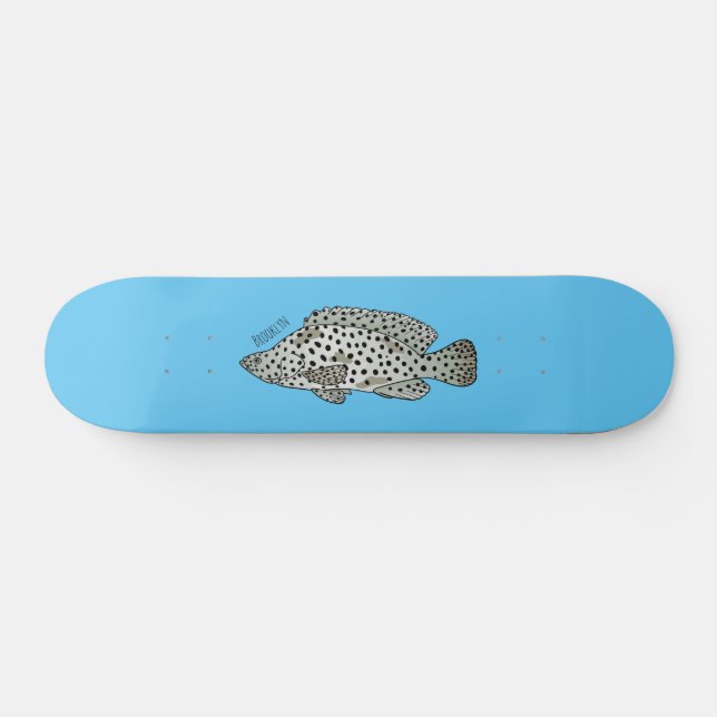 Tecknad av humpback-grupperfisk mini skateboard bräda 18,5 cm (Horz)