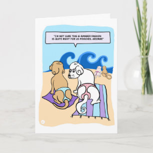 Tecknad av Hundar Wearing G-bangers Funny Card Kort