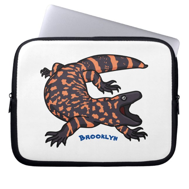 tecknad av hungrig gylasmonodödla laptop fodral (Framsidan)