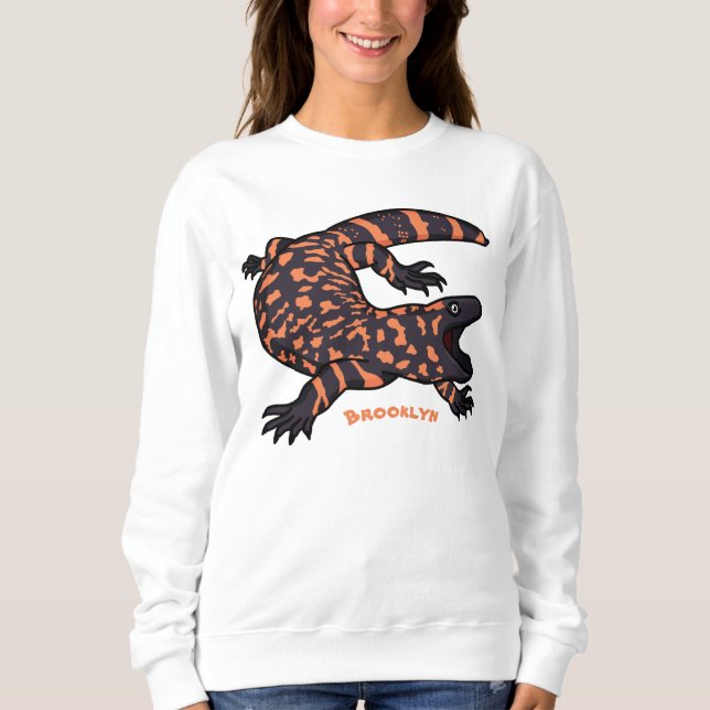 tecknad av hungrig gylasmonodödla t shirt (Framsida)