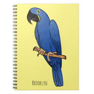 Tecknad av Hyacint macaw-fågel Anteckningsbok