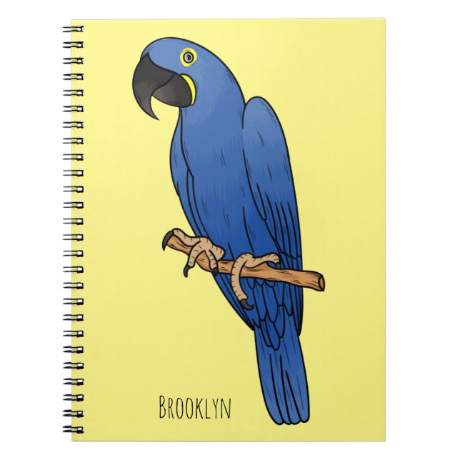 Tecknad av Hyacint macaw-fågel Anteckningsbok (Framsidan)