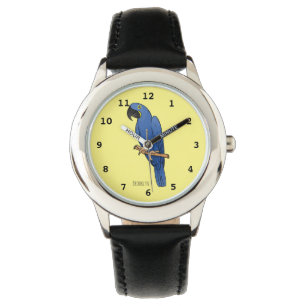 Tecknad av Hyacint macaw-fågel Armbandsur