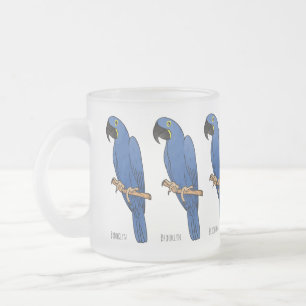 Tecknad av Hyacint macaw-fågel Frostad Glasmugg