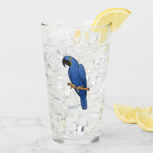Tecknad av Hyacint macaw-fågel Glaskopp