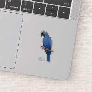 Tecknad av Hyacint macaw-fågel Klistermärken