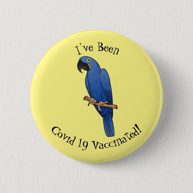 Tecknad av Hyacint macaw-fågel Knapp (Framsida)