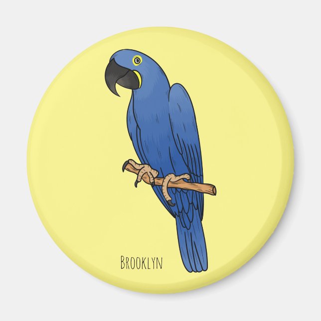 Tecknad av Hyacint macaw-fågel Magnet (Framsidan)