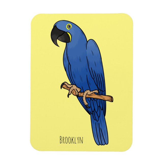 Tecknad av Hyacint macaw-fågel Magnet (Vertikal)