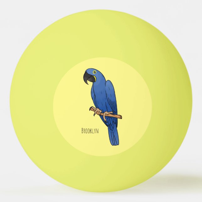 Tecknad av Hyacint macaw-fågel Pingisboll (Framsidan)