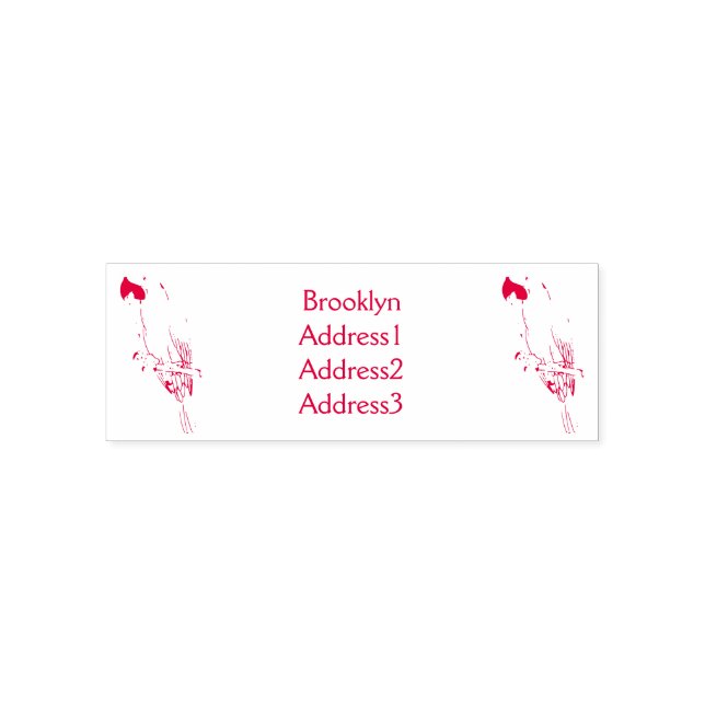 Tecknad av Hyacint macaw-fågel Självfärgande Stämpel (Design)