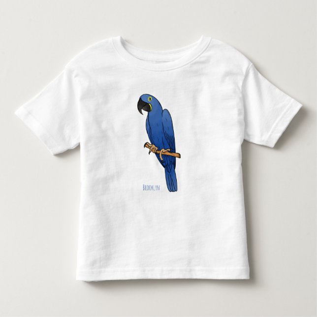 Tecknad av Hyacint macaw-fågel T Shirt (Framsida)