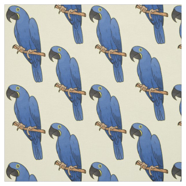 Tecknad av Hyacint macaw-fågel Tyg (Provkarta)