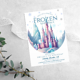 Tecknad av isdagsmat slott 1:a Party Inbjudningar