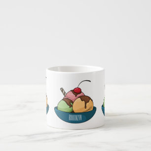 Tecknad av iskräm espressomugg