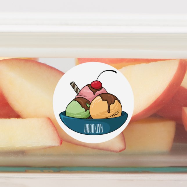 Tecknad av iskräm klistermärke (Påsatt)