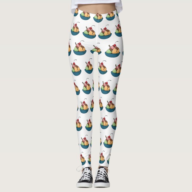 Tecknad av iskräm leggings (Framsida)