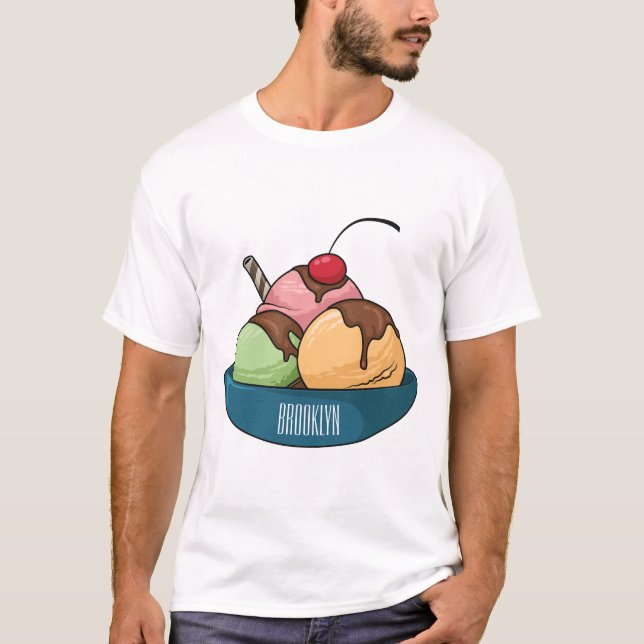 Tecknad av iskräm t shirt (Framsida)