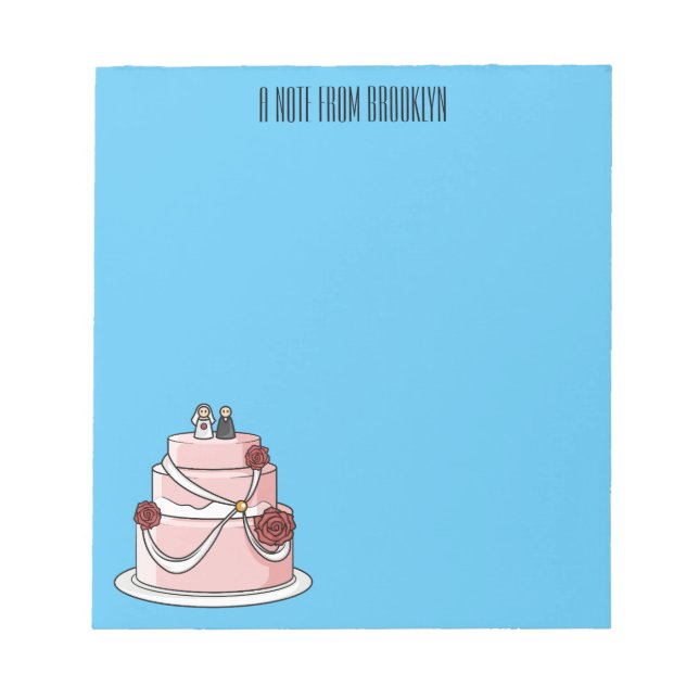 tecknad av kaka i bröllop anteckningsblock (Framsida)