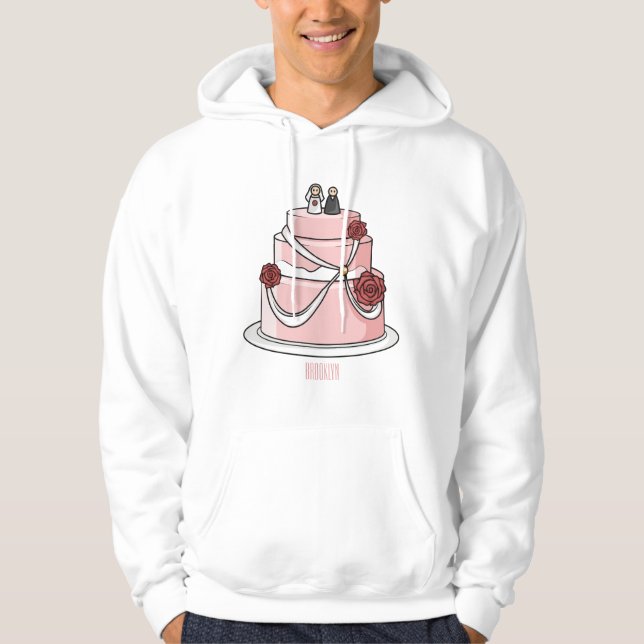 tecknad av kaka i bröllop hoodie (Framsida)