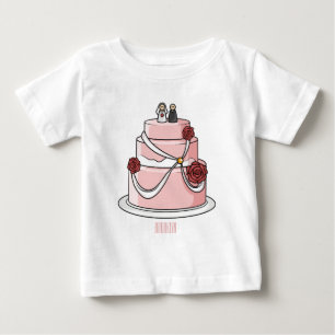 tecknad av kaka i bröllop t shirt