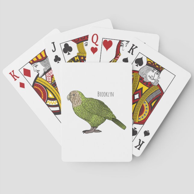 Tecknad av Kakapo-fågel Casinokort (Baksidan)