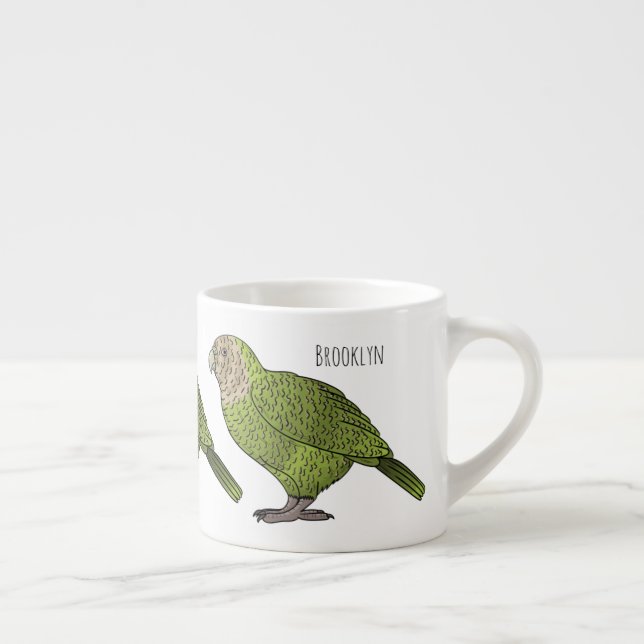 Tecknad av Kakapo-fågel Espressomugg (Höger)