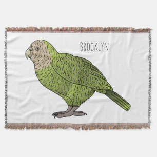 Tecknad av Kakapo-fågel Filt