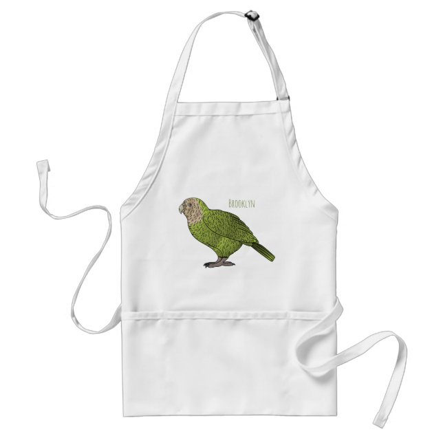 Tecknad av Kakapo-fågel Förkläde (Framsidan)