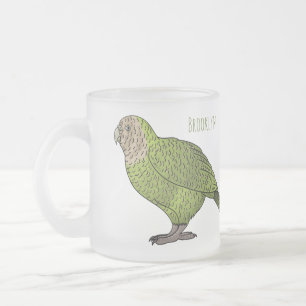Tecknad av Kakapo-fågel Frostad Glasmugg