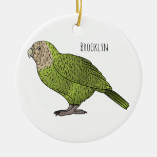 Tecknad av Kakapo-fågel Julgransprydnad Keramik