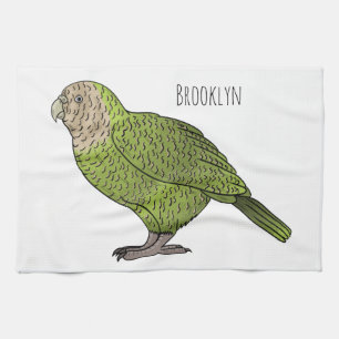 Tecknad av Kakapo-fågel Kökshandduk