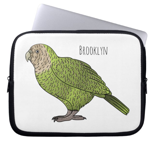Tecknad av Kakapo-fågel Laptop Fodral (Framsidan)