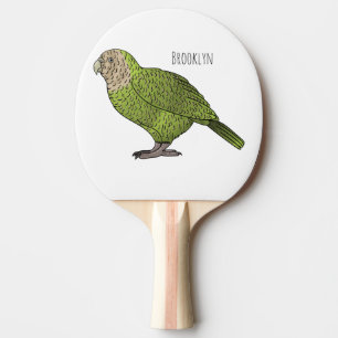 Tecknad av Kakapo-fågel Pingisracket