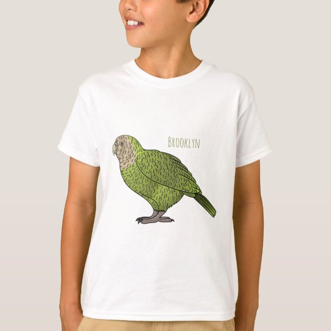 Tecknad av Kakapo-fågel T Shirt (Framsida)