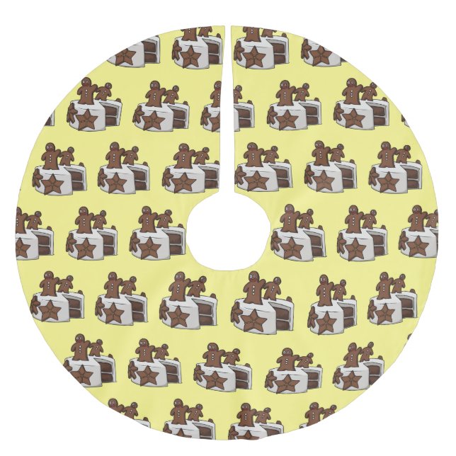 Tecknad av kakor julgransmatta borstad polyester (Framsidan)