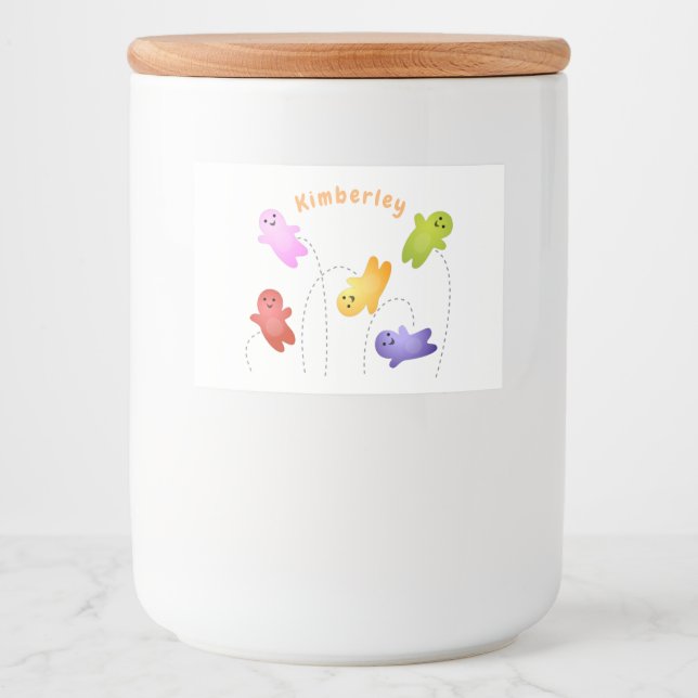 Tecknad av kandisockar av spädbarn i form av juteg mat etiketter (Framsida)