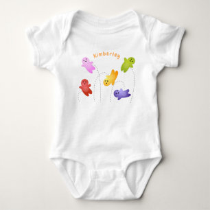 Tecknad av kandisockar av spädbarn i form av juteg t shirt