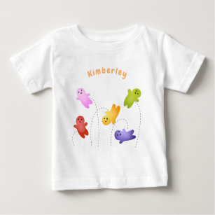 Tecknad av kandisockar av spädbarn i form av juteg t shirt