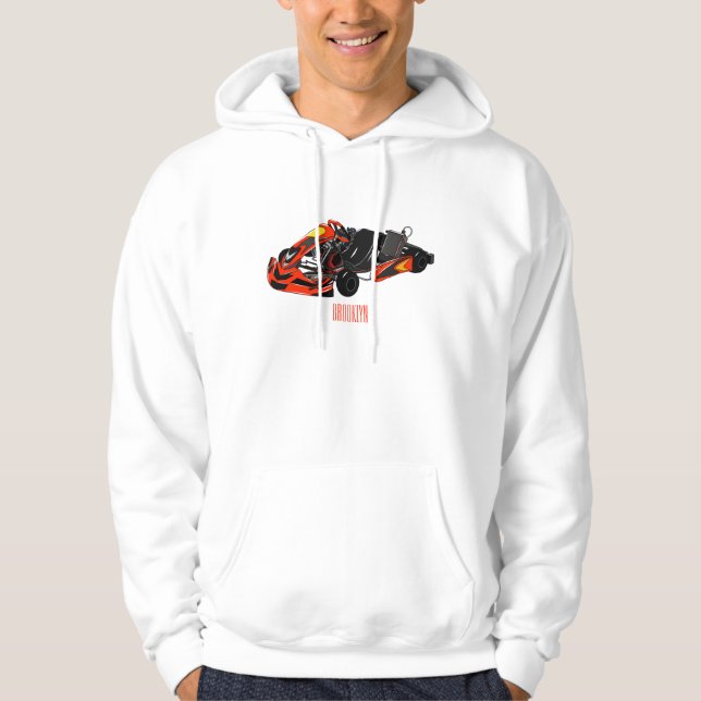 Tecknad av Kart-tävla Hoodie (Framsida)