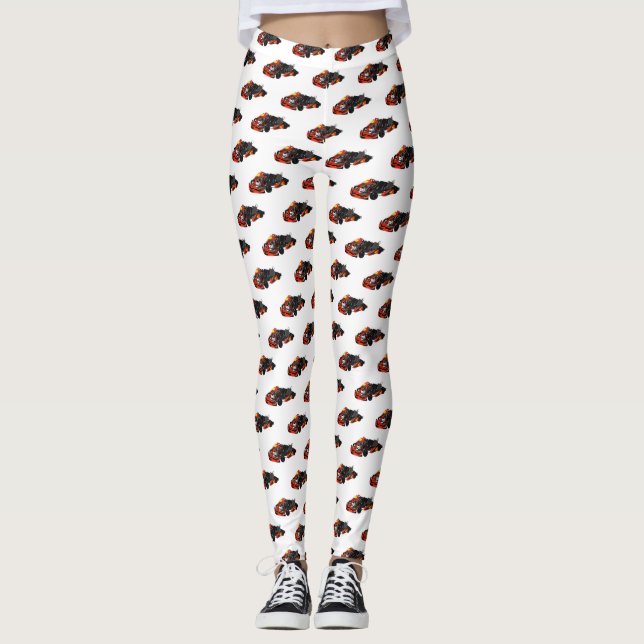 Tecknad av Kart-tävla Leggings (Framsida)