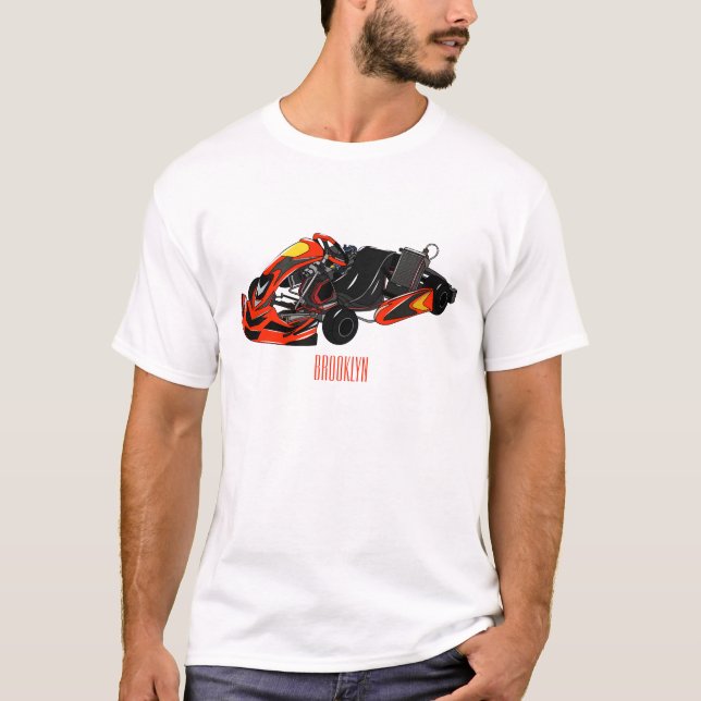 Tecknad av Kart-tävla T Shirt (Framsida)