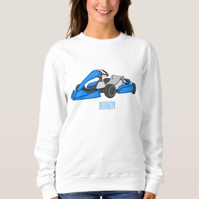 Tecknad av Kart-tävla T Shirt (Framsida)