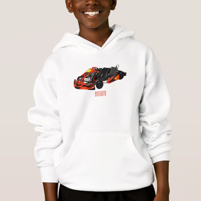 Tecknad av Kart-tävla T Shirt (Framsida)