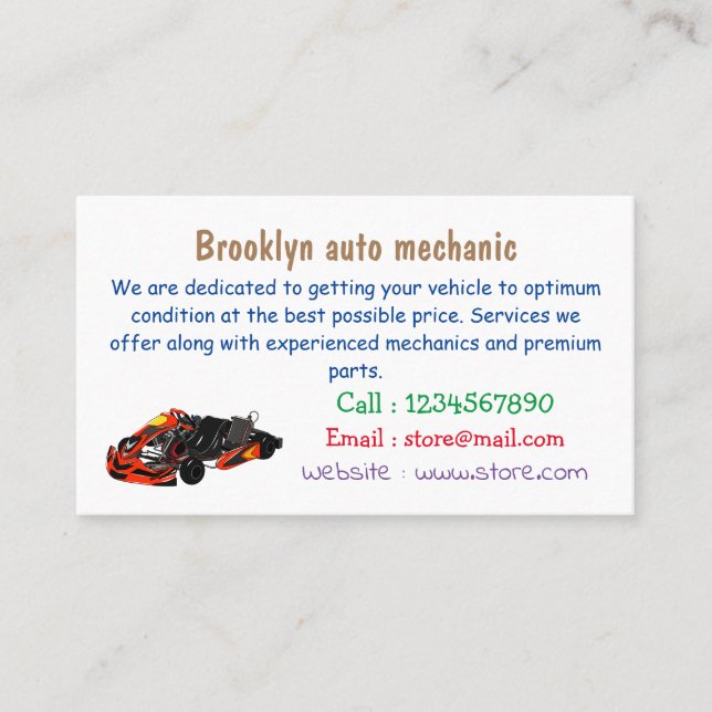 Tecknad av Kart-tävla Visitkort (Framsida)