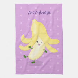 Tecknad av kawaii-bananer kökshandduk
